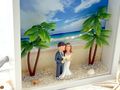 Geschenkrahmen Holz Diorama Geldgeschenk Gutschein Hochzeit Strand Strandhochzeit LED 4