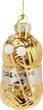 Christbaumschmuck Glas Gold Wolle Strickwolle Wollknäuel mit Stricknadeln Weihnachten Deko 9cm 1