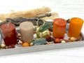 Adventskranz länglich - Advent Deko-Tablett Orange Gold Creme für Wohnzimmer, Hotel, Restaurant oder Büro 3