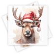 Servietten Hirsch Kopf Braun mit Weihnachtsmütze Rot Weihnachten Deko 33 x 33 cm 20er Pack 1