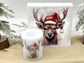 20 Servietten Weihnachten Hirsch mit Weihnachtsmütze, Papierservietten mit Motiv als Winter Tischdeko 4