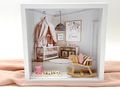 Geldgeschenk Verpackung - Bilderrahmen Holz für Baby Geburt oder Taufe Mädchen mit Namen personalisiert 3