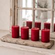 4 Kerzen Rot - Adventskerzen für Adventskranz,  9cm H, Ø 6cm, Brenndauer ± 27h, tropffest, selbstverlöschend 3