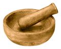 Mörser & Stößel aus Mangoholz – Küchenhelfer für Gewürze & Kräuter 15cm Ø 4,5cm H 1