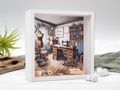 Bilderrahmen Geschenk Diorama Nähmaschine Nähen Schneiderei Hobby-Schneiderin Hobbynäherin PERSONALISIERT 2