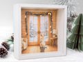 Geschenkrahmen Holz Bilderrahmen Diorama Geldgeschenk Gutschein Weihnachten XMAS Hunde Rassen LED Lichterkette 14