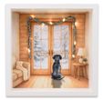 Schwarzer Labrador Geschenkrahmen Holz Bilderrahmen Diorama Geldgeschenk Gutschein Weihnachten XMAS Hunde Rassen LED Lichterkette 23