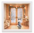 Australien Sheperd Geschenkrahmen Holz Bilderrahmen Diorama Geldgeschenk Gutschein Weihnachten XMAS Hunde Rassen LED Lichterkette 3