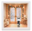 Border Collie Geschenkrahmen Holz Bilderrahmen Diorama Geldgeschenk Gutschein Weihnachten XMAS Hunde Rassen LED Lichterkette 5