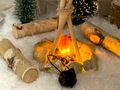 Miniatur Feuerstelle mit LED Lagerfeuer für Wichteltüre, Winterliche Dioramen, Puppenhaus, Miniaturwelten, Bastel- & DIY-Projekte 4