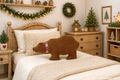 Flauschiges Deko Kissen Braunbär Bär - Geschenk für Baby & Kinderzimmer Weihnachten Mädchen & Jungen 4