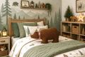 Deko Kissen Kinderkissen Kinderzimmer Bär Braun Waldtiere Geschenk Weihanachten Geburtstag 3