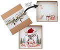 Geldgeschenk Verpackung Box Kraft Banderole Hirsch Weihnachtsmütze Mistelzweig Geschenk Weihnachten 2