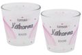 Windlicht Banderole Rosa Regenbogen Kommunion Konfirmation Taufe Tischdeko PERSONALISIERT 7,5cm H 1