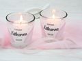 Windlicht Glas Banderole Rosa Regenbogen MIT NAME ANLAS & DATUM Kommunion Konfirmation Taufe Mädchen 3