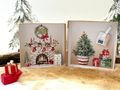 Geldgeschenk Verpackung Kraft Banderole Weihnachtsschlitten Kamin Geschenke Rot Grün 