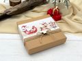 Geldgeschenk Verpackung Kraft Banderole Weihnachtsschlitten Kamin Geschenke Rot Grün 