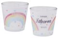 Windlicht Banderole Bunt Regenbogen Kommunion Konfirmation Taufe Tischdeko PERSONALISIERT 7,5cm H 1