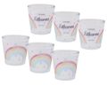 Windlicht Banderole Bunt Regenbogen Kommunion Konfirmation Taufe Tischdeko PERSONALISIERT 7,5cm H 2