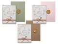 Einladungskarte mit Briefumschlag Personalisiert Kommunion Konfirmation Taufe Blumenkranz Kraft Rosa Olive 1