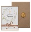 Einladungskarte mit Briefumschlag Personalisiert Kommunion Konfirmation Taufe Blumenkranz Kraft 3