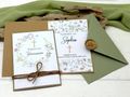 Einladungskarte mit Briefumschlag Personalisiert Kommunion Konfirmation Taufe Blumenkranz Olive 6