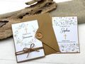 Einladungskarte mit Briefumschlag Personalisiert Kommunion Konfirmation Taufe Blumenkranz Kraft 4
