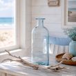 Moderne blaue Vase aus Glas als Deko für maritime Hochzeiten, Geburtstage, Taufe und Beach Partys 2