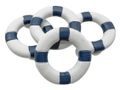 Deko Rettungsring mit Klebepunkten in Blau Weiß - Miniatur maritime Ornamente Streudeko & für DIY - Ø 7,6cm 4 Stück 1