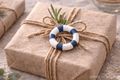 4 Rettungsringe Deko zum Basteln - Nautische Rettungsringe in Blau Weiß - Mini Ornamente für DIY Strand  3