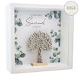 Personalisierter Holz-Geschenkrahmen Bilderrahmen Eukalyptus Name Anlass Datum Kommunion Konfirmation Hochzeit 1