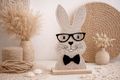 Deko Osterhase Hase aus Filz - ideal für Ostertisch, Frühlingsarrangements, Eingangsbereich oder als Geschenk zu Ostern. 5