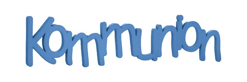 Schriftzug Tischdeko Kommunion Konfirmation Holz Blau Deko Streudeko