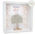 Personalisierter Holz Bilderrahmen Baum des Lebens christliche Symbole Orange Konfirmation Kommunion Geschenk 1