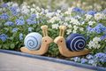 Zwei kleine Deko Schnecken aus Holz Ergänzung zu Frühling und Ostern Dekoration 4