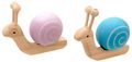 Deko Schnecken Holz Blau und Rosa– Frühling Ostern Tischdeko – kleine Holzfiguren Kinderzimmer Küche 2 Stück 1