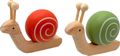 Deko Schnecken Holz Orange und Grün– Frühling Ostern Tischdeko – kleine Holzfiguren Kinderzimmer Küche 2 Stück 1