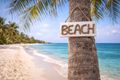 BEACH Deko Schild Holz – Maritimes Wand Schild Strandhaus Küstendeko Used Look mit Seegras Buchstaben 3