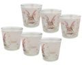 Windlicht Banderole Frohe Ostern Hase Blumenkette Beige Tischdeko Votivglas 7,5 cm H 2