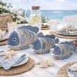3 Deko Fische aus Holz – Sommer und Maritime Tischdeko & Wohnraumdeko in Blau und Grau 3