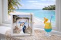 Geldgeschenk Hochzeit Strandhochzeit in Boho Stil mit Sand, Muschel & Hochzeitspaar Gutschein Verpackung  3