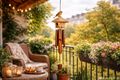 BAMBUS WINDSPIEL MIT VOGELHAUS 90cm – ideal für Haus, Strandhaus, Baar, Garten, Balkon oder Terrasse 3