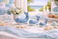 3-er Set Deko Wale aus Holz – maritime Figuren in Blau & Weiß 2