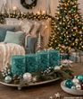 Bunt Weihnachten 4 Stumpenkerzen Kerzen Blau Seegrün Petrol Tischdeko Party Deko Adventskerzen 5