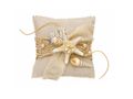 Ringkissen Hochzeit Strandhochzeit Maritim Seestern Leinen Natur Creme 14 cm 1