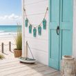 Sommer Deko Girlande mit türkis Zehentrenner für Badezimmer, Terrase, Balkon, Strandhaus, Baar, Beach Party 3