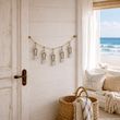 Sommer Grau Weiß Deko Girlande mit Zehentrenner für Badezimmer, Terrase, Balkon, Strandhaus, Baar, Beach Party 3