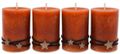 4 Adventskerzen Kerzen Braun Marone Handverziert  - 9cm H Brenndauer ± 27h  1