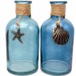 Maritime Deko Vasen Blau Seestern Muschel Sommer Tischdeko 13,5cm 2 Stück 1
