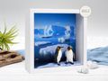 Geschenkrahmen Holz Bilderrahmen Diorama Geldgeschenk Pinguin Antarktis Zoo 2